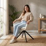 BORDECOR Silla Ain Blanco con Base Metálica Negra