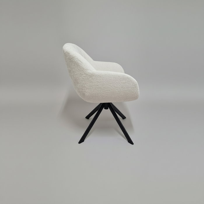 BORDECOR Silla Ain Blanco con Base Metálica Negra