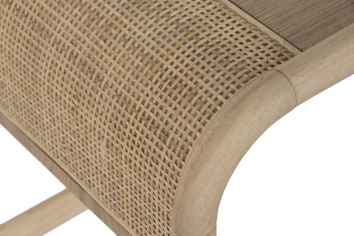 DKD Home Decor Set de 3 Mesitas Auxiliares Ceiba Tropical de Abeto y Ratán Natural DKD Home Decor Set de 3 Mesitas Auxiliares Ceiba Tropical de Abeto y Ratán Natural