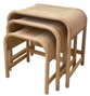 DKD Home Decor Set de 3 Mesitas Auxiliares Ceiba Tropical de Abeto y Ratán Natural