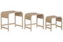 DKD Home Decor Set de 3 Mesitas Auxiliares Ceiba Tropical de Abeto y Ratán Natural