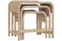 DKD Home Decor Set de 3 Mesitas Auxiliares Ceiba Tropical de Abeto y Ratán Natural