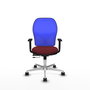 PIQUERAS Y CRESPO Silla de oficina Jorquera con mecanismo Sincro/Traslack, Granate y Azul