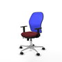 PIQUERAS Y CRESPO Silla de oficina Jorquera con mecanismo Sincro/Traslack, Granate y Azul