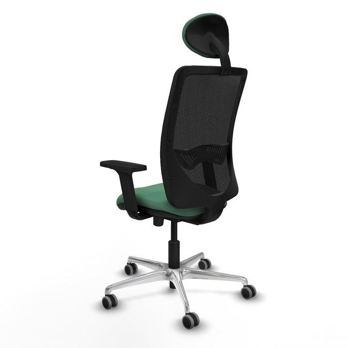 PIQUERAS Y CRESPO Silla de oficina Zulema con mecanismo Sincro/Traslack, Verde esmeralda y Negro