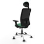 PIQUERAS Y CRESPO Silla de oficina Zulema con mecanismo Sincro/Traslack, Verde esmeralda y Negro
