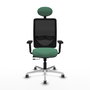 PIQUERAS Y CRESPO Silla de oficina Zulema con mecanismo Sincro/Traslack, Verde esmeralda y Negro