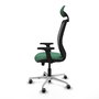 PIQUERAS Y CRESPO Silla de oficina Zulema con mecanismo Sincro/Traslack, Verde esmeralda y Negro