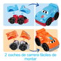 Mega Bloks Camión de Carreras y Construcción para Bebés con 2 Coches, +12 Meses