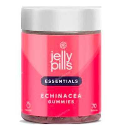 JELLY PILLS Echinacea 70 Gummies con Vitamina C y Zinc, Vegano, Sin Gluten ni Lactosa, Sabor Naranja