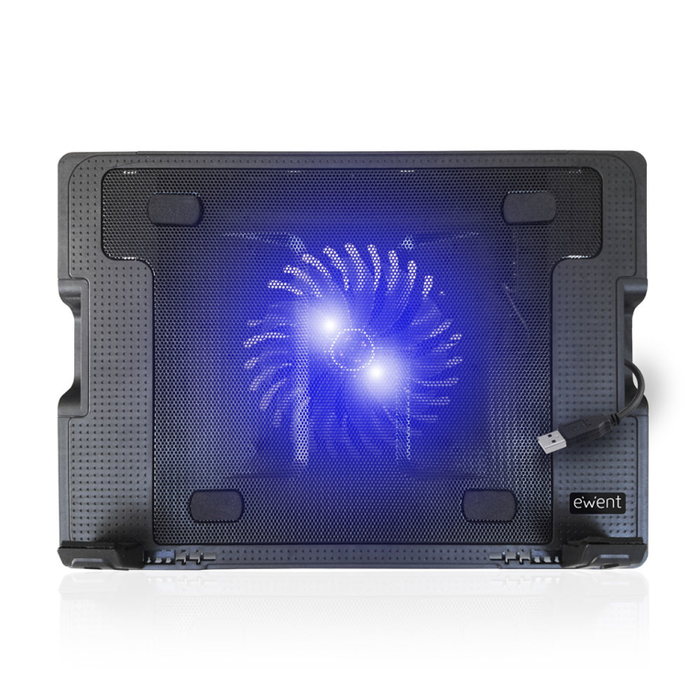 Ewent EW1258 Disipador Portátil para Portátil hasta 17" con 1 Ventilador y 2 Puertos USB