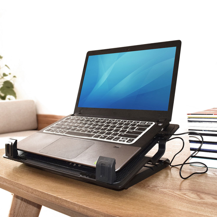 Ewent EW1258 Disipador Portátil para Portátil hasta 17" con 1 Ventilador y 2 Puertos USB