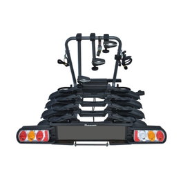 Peruzzo Portabicicletas de bola Pure Instinct con brazo de soporte cerrable, acero lacado negro, sistema Quick-Release, luces traseras homologadas, conector 13 polos