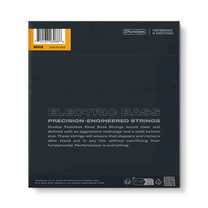 DUNLOP Juego Bajo Stainless Steel 5 St. 40-120 Cuerdas para Bajo Acero Inoxidable DUNLOP Juego Bajo Stainless Steel 5 St. 40-120 Cuerdas para Bajo Acero Inoxidable