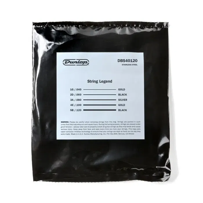 DUNLOP Juego Bajo Stainless Steel 5 St. 40-120 Cuerdas para Bajo Acero Inoxidable DUNLOP Juego Bajo Stainless Steel 5 St. 40-120 Cuerdas para Bajo Acero Inoxidable