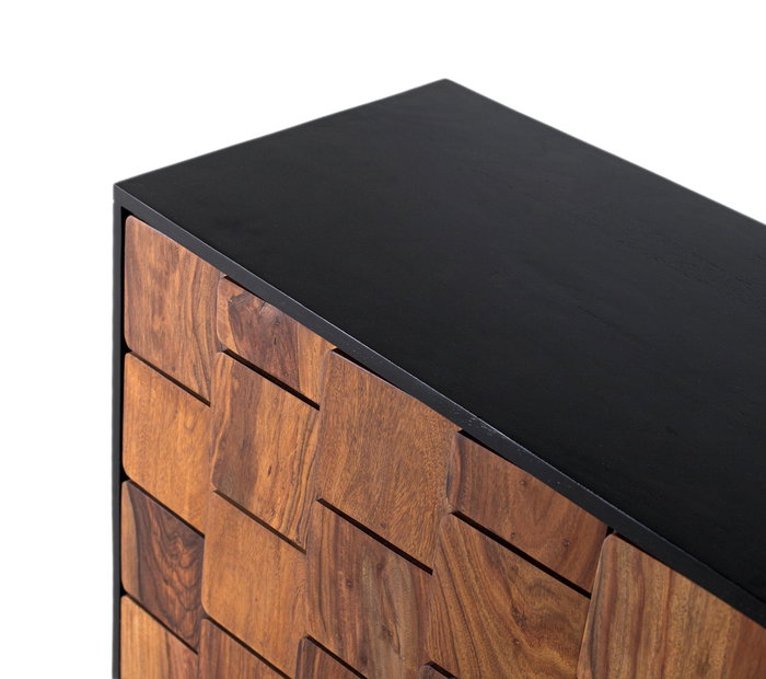 GINER Y COLOMER Aparador Contemporáneo de Madera de Mango y Sheesham con 3 Puertas, 160 cm, Sistema Apertura Push, Color Wengué