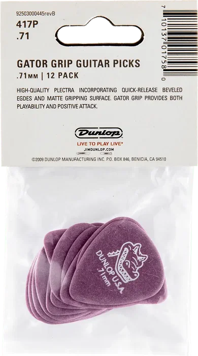 Dunlop Gator Grip Púas Guitarra Plectros 0,71Mm Pack 12 Unidades Dunlop Gator Grip Púas Guitarra Plectros 0,71Mm Pack 12 Unidades