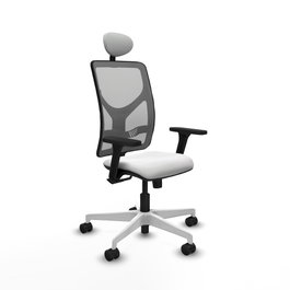 PIQUERAS Y CRESPO Silla de oficina Motilla con mecanismo Sincro, Blanco y Gris
