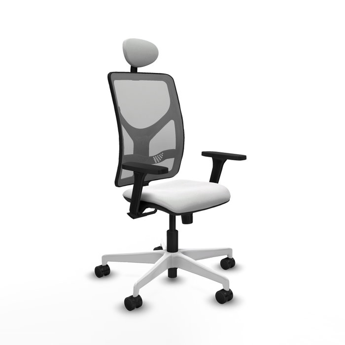 PIQUERAS Y CRESPO Silla de oficina Motilla con mecanismo Sincro, Blanco y Gris PIQUERAS Y CRESPO Silla de oficina Motilla con mecanismo Sincro, Blanco y Gris