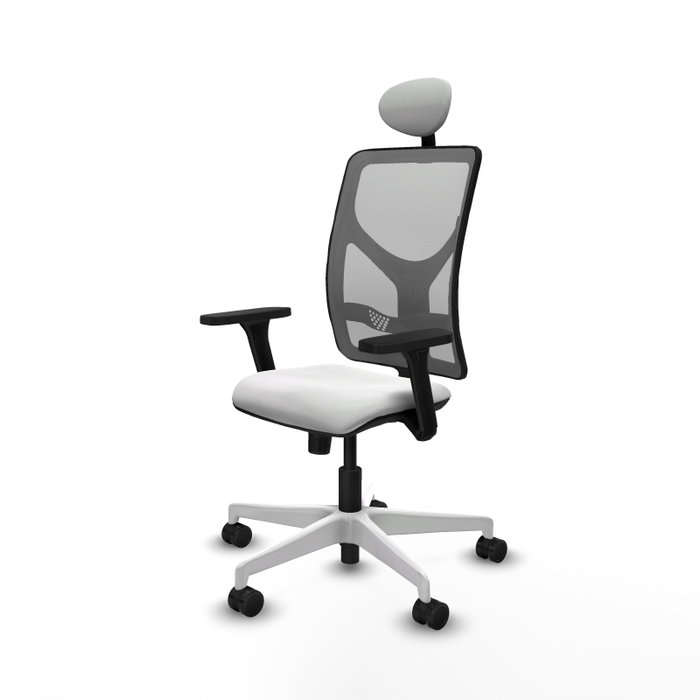 PIQUERAS Y CRESPO Silla de oficina Motilla con mecanismo Sincro, Blanco y Gris PIQUERAS Y CRESPO Silla de oficina Motilla con mecanismo Sincro, Blanco y Gris