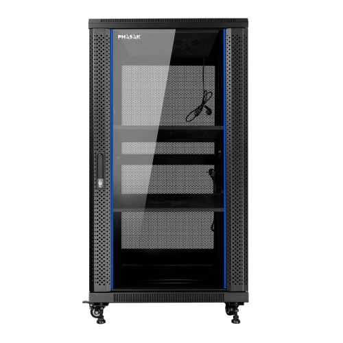 Phasak Armario Rack de Suelo Phasak Pro 27U 600x600 Negro