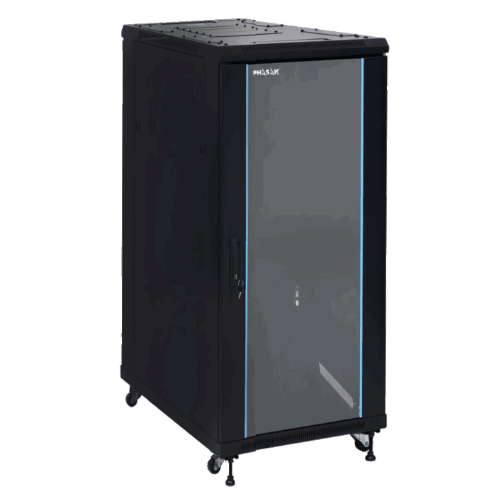 Phasak Armario Rack de Suelo Phasak Pro 27U 600x600 Negro