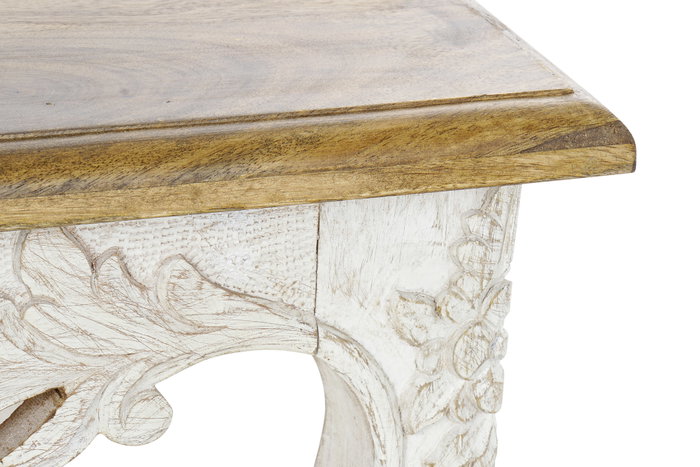 DKD Home Decor Mesa de Centro de Mango Pavo Real
