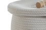DKD Home Decor Cesta Tropical Crema Blanco Algodón 30 x 24 x 30 cm (4 Unidades)