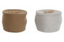 DKD Home Decor Cesta de Algodón Surtido Crema y Blanco 30x30x24 cm