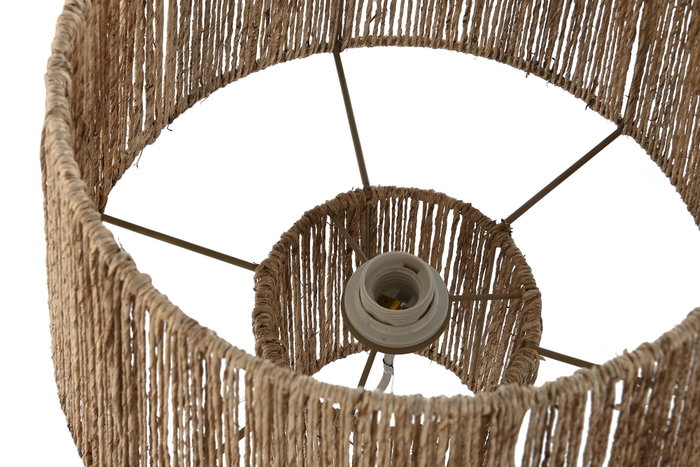 DKD Home Decor Lámpara de Sobremesa de Yute y Metal Natural Marrón