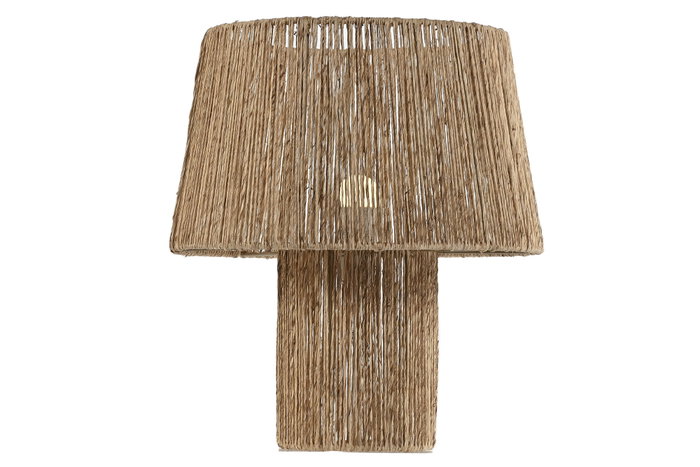 DKD Home Decor Lámpara de Sobremesa de Yute y Metal Natural Marrón