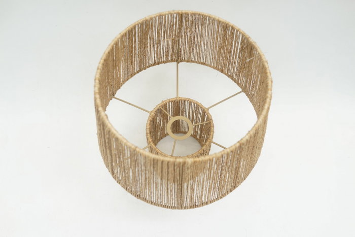 DKD Home Decor Lámpara de Sobremesa de Yute y Metal Natural Marrón