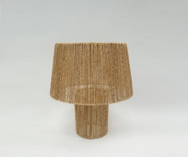 DKD Home Decor Lámpara de Sobremesa de Yute y Metal Natural Marrón