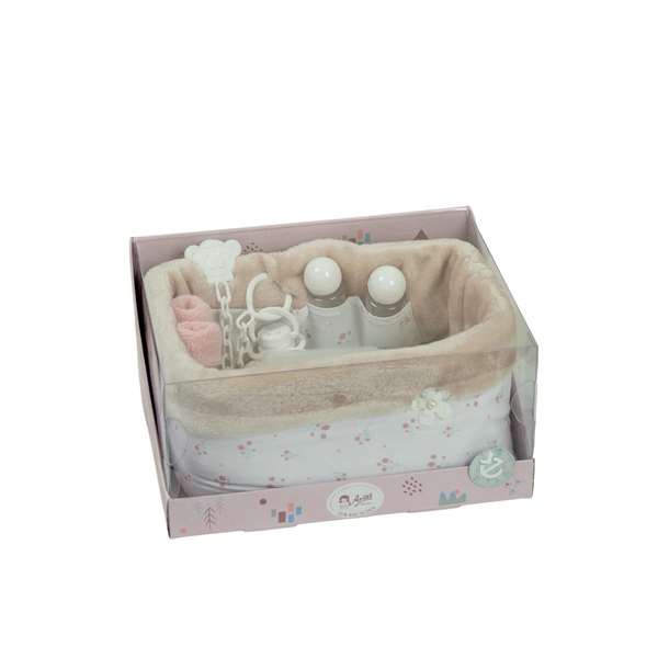 Muñecas Arias Canastilla Elegance Beige C/Accesorios 10x1