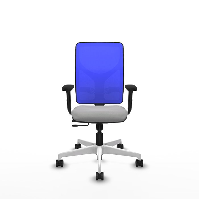 PIQUERAS Y CRESPO Silla de oficina Motilla con mecanismo Sincro/Traslack, Gris claro y Azul