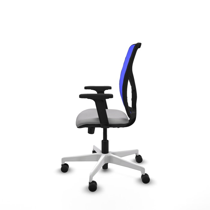 PIQUERAS Y CRESPO Silla de oficina Motilla con mecanismo Sincro/Traslack, Gris claro y Azul