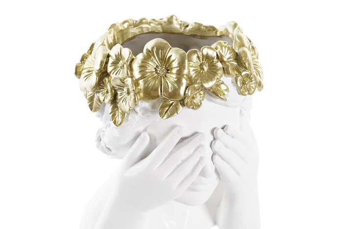 DKD Home Decor Macetero Moderno Blanco Dorado 16 x 21 x 16.5 cm (3 Unidades) DKD Home Decor Macetero Moderno Blanco Dorado 16 x 21 x 16.5 cm (3 Unidades)