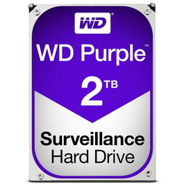 Western Digital Disco Duro Interno WD Purple de 2 TB, 3.5 Pulgadas, SATA 6Gb/s, 5400 RPM, 64MB Cache, Optimizado para Vigilancia