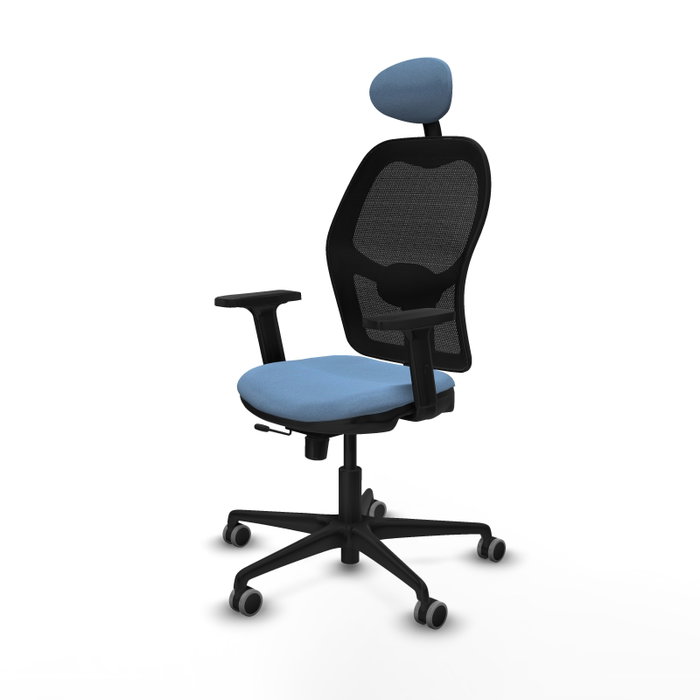 PIQUERAS Y CRESPO Silla de oficina Jorquera con mecanismo Sincro/Traslack, Azul cielo y Negro