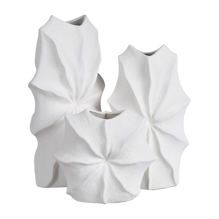 Jarrón Blanco Barro Decoración 24 X 14 X 45 cm