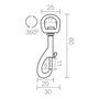 Edm Mosquetón llavero anilla msq05 de acero niquelado 80 mm
