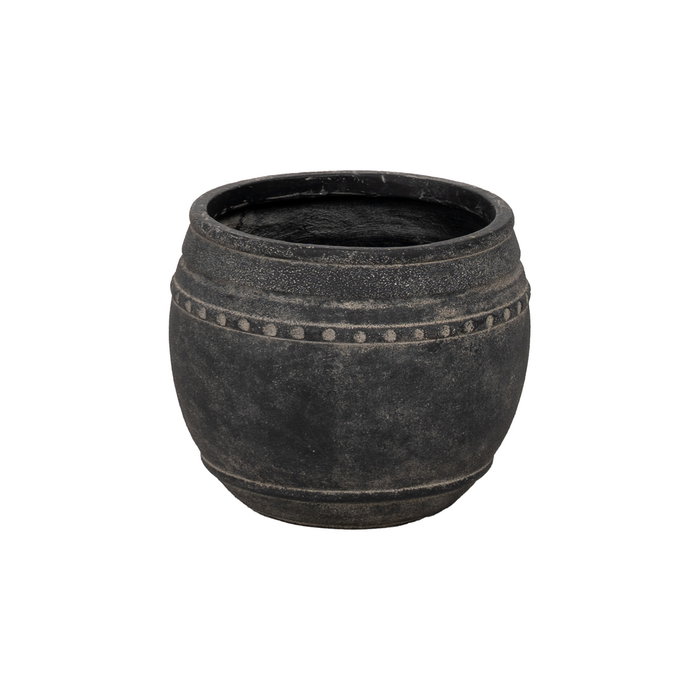 S/3 Macetero Negro Magnesio Decoración 47 X 47 X 38,50 cm S/3 Macetero Negro Magnesio Decoración 47 X 47 X 38,50 cm