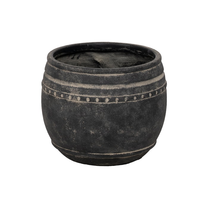 S/3 Macetero Negro Magnesio Decoración 47 X 47 X 38,50 cm S/3 Macetero Negro Magnesio Decoración 47 X 47 X 38,50 cm