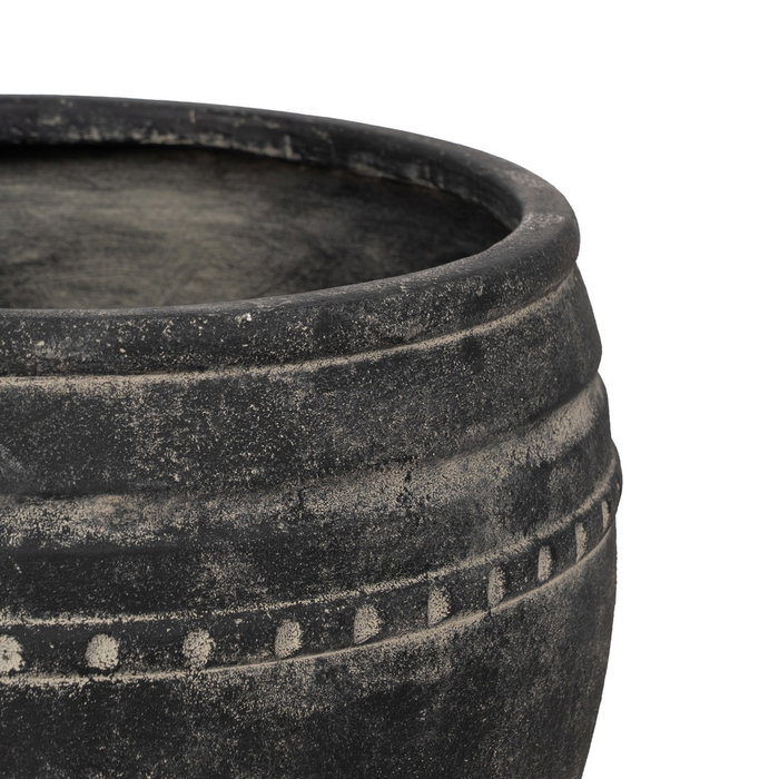 S/3 Macetero Negro Magnesio Decoración 47 X 47 X 38,50 cm S/3 Macetero Negro Magnesio Decoración 47 X 47 X 38,50 cm