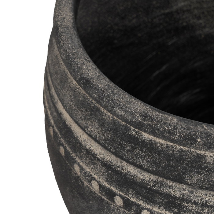 S/3 Macetero Negro Magnesio Decoración 47 X 47 X 38,50 cm S/3 Macetero Negro Magnesio Decoración 47 X 47 X 38,50 cm