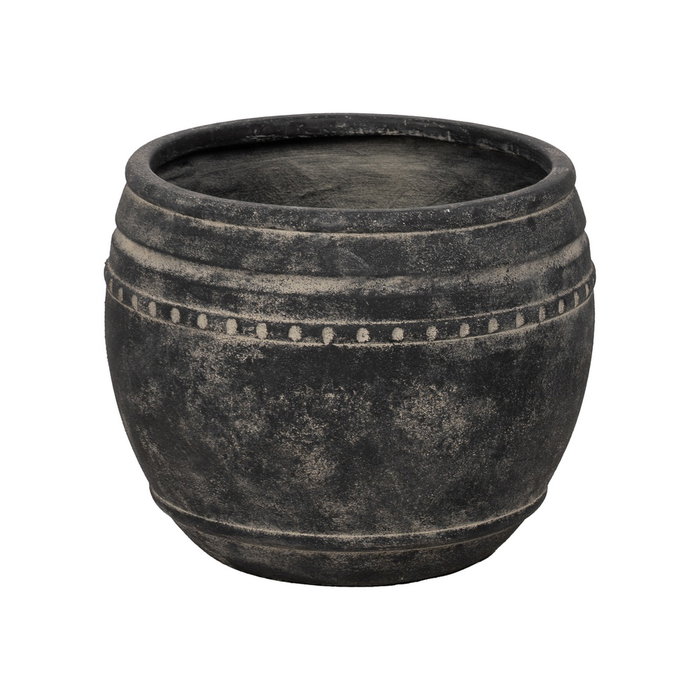 S/3 Macetero Negro Magnesio Decoración 47 X 47 X 38,50 cm S/3 Macetero Negro Magnesio Decoración 47 X 47 X 38,50 cm