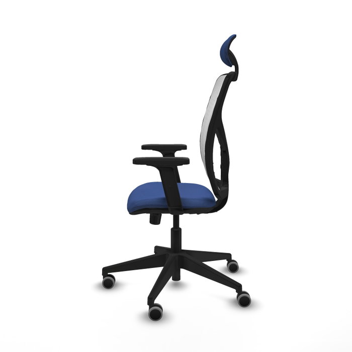 PIQUERAS Y CRESPO Silla de oficina Motilla con Mecanismo Sincro, Azul marino y Blanco