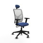 PIQUERAS Y CRESPO Silla de oficina Motilla con Mecanismo Sincro, Azul marino y Blanco
