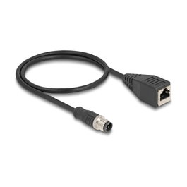 DeLOCK Cable M12 codificado D 4 pin macho a RJ45 hembra 0,5 m Negro
