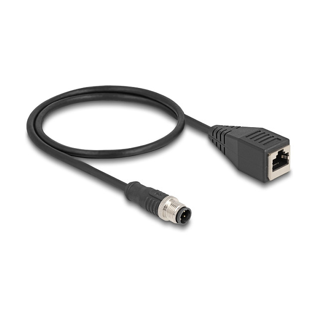DeLOCK Cable M12 codificado D 4 pin macho a RJ45 hembra 0,5 m Negro DeLOCK Cable M12 codificado D 4 pin macho a RJ45 hembra 0,5 m Negro